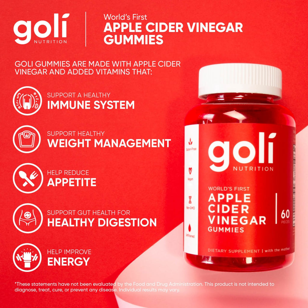 Goli Nutrition Apple Cider Vinegar Gummies  |  Unit = Case of 24