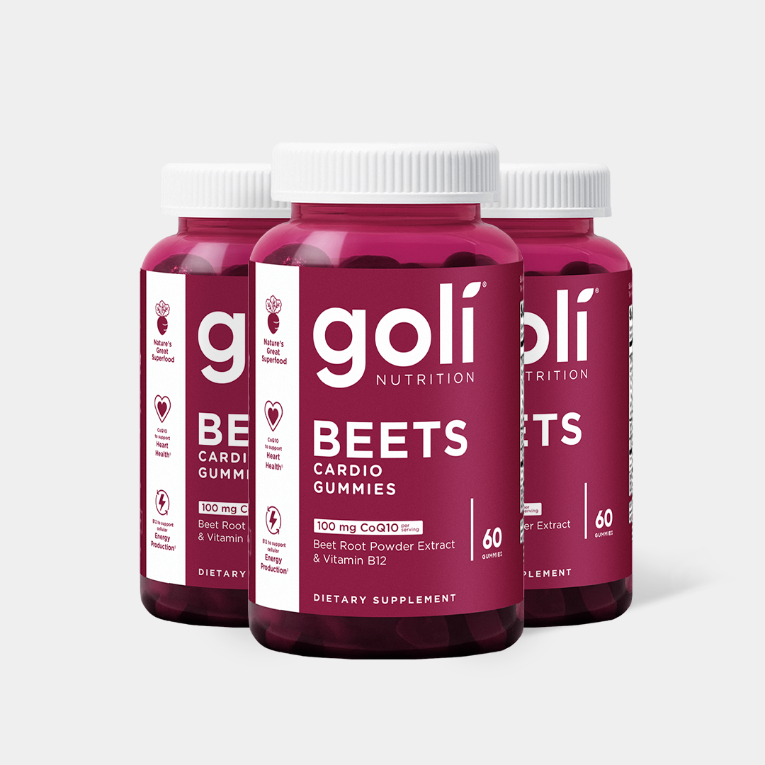 Goli Beets Cardio Gummy - Beet Root Extract & 100mg CoQ10, Gluten-Free, Vegan, Non-GMO, and Gelatin-Free. Nature's Great Superfood