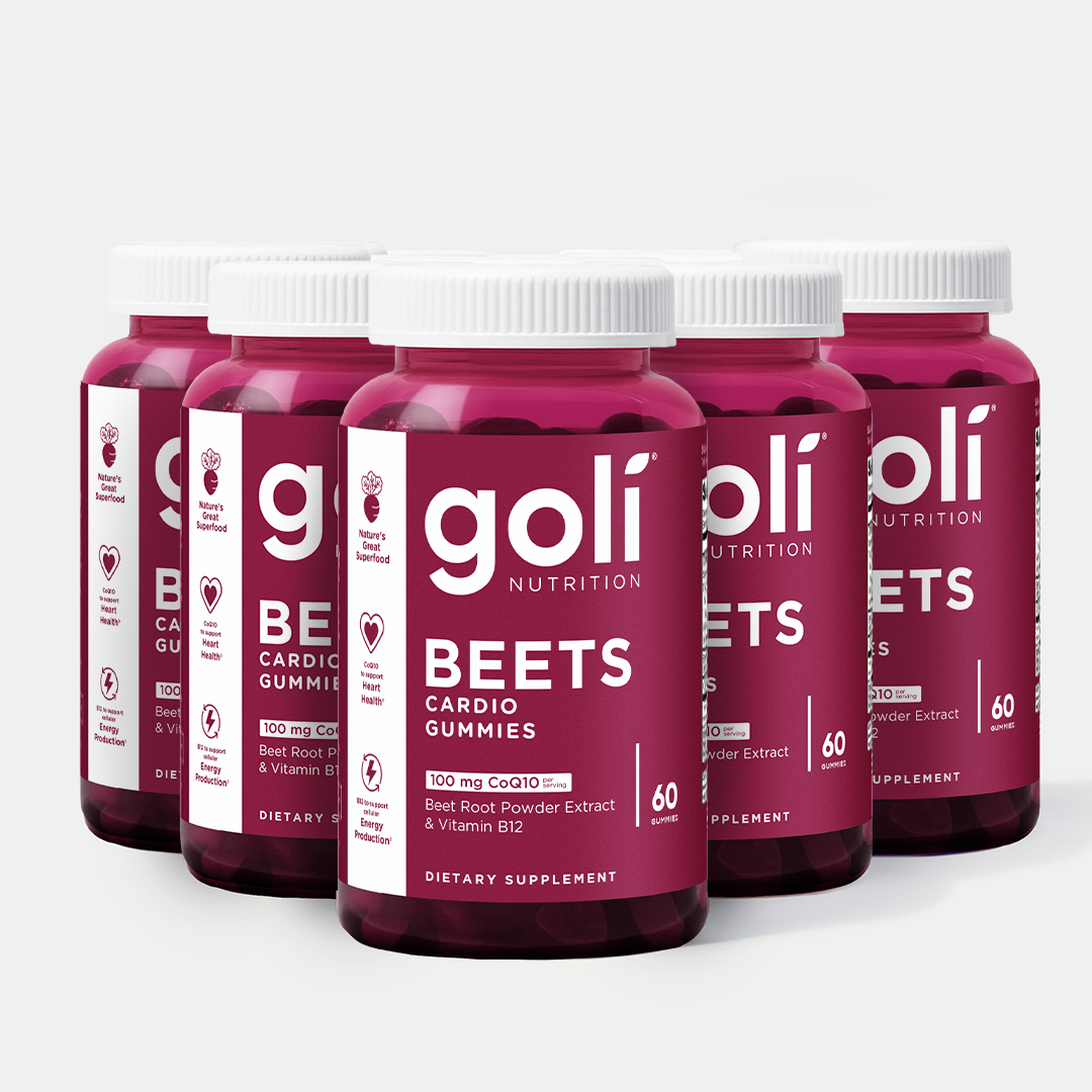 Goli Beets Cardio Gummy - Beet Root Extract & 100mg CoQ10, Gluten-Free, Vegan, Non-GMO, and Gelatin-Free. Nature's Great Superfood