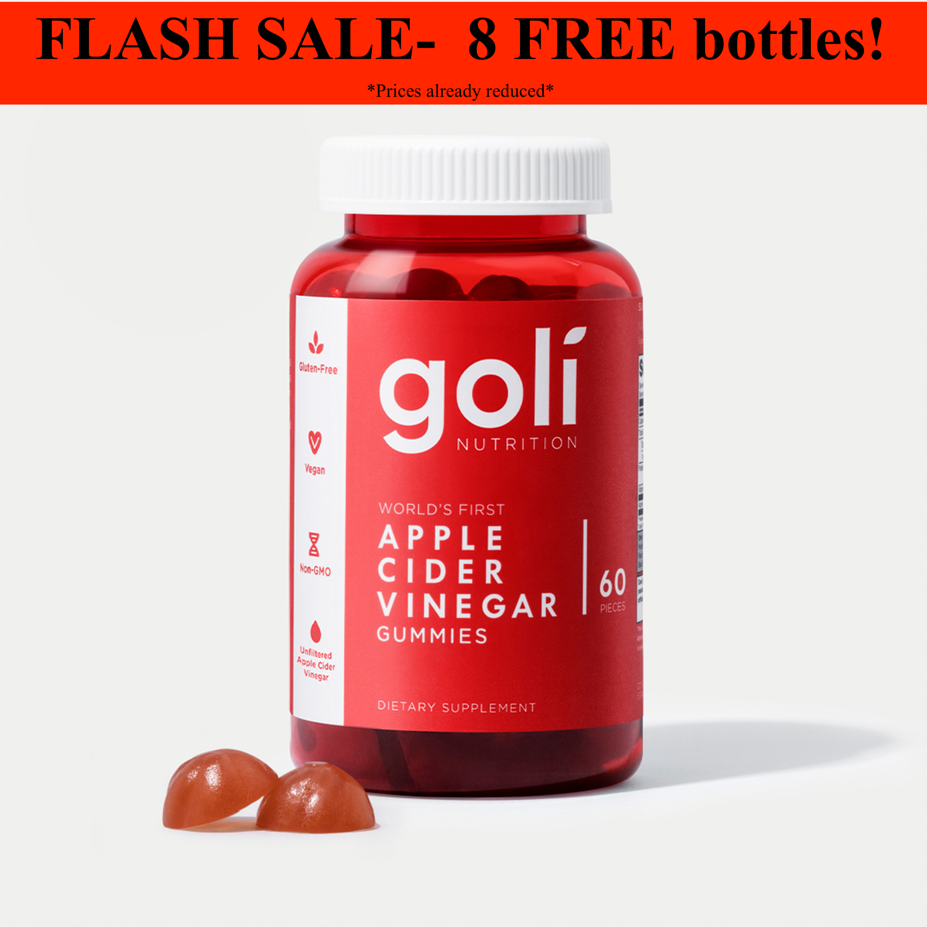 Goli Nutrition Apple Cider Vinegar Gummies  |  Unit = Case of 48 (TF)