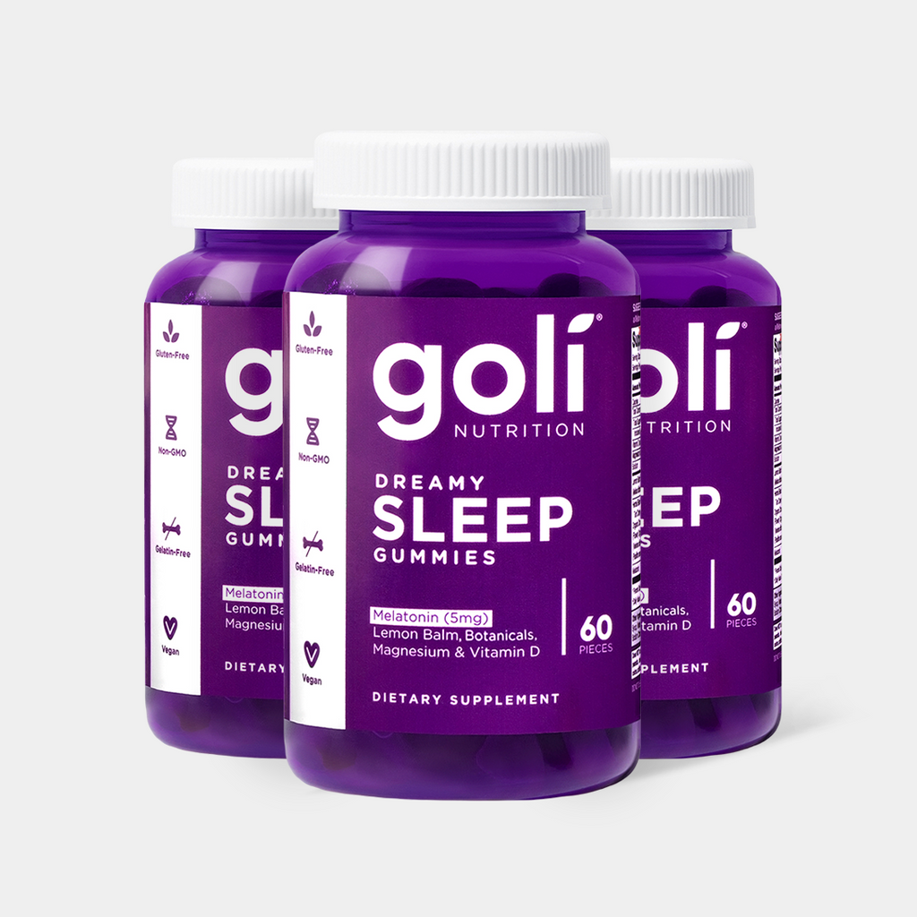 Goli Dreamy Sleep Gummy - Melatonin, Vitamin D, Magnesium, Lemon Balm Extract, Gelatin-Free, Gluten-Free, Vegan & Non-GMO
