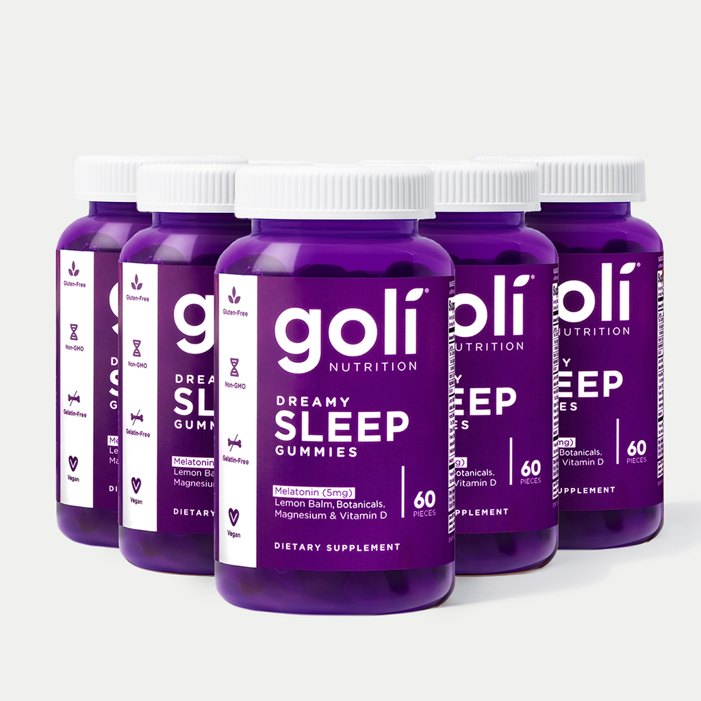Goli Dreamy Sleep Gummy - Melatonin, Vitamin D, Magnesium, Lemon Balm Extract, Gelatin-Free, Gluten-Free, Vegan & Non-GMO