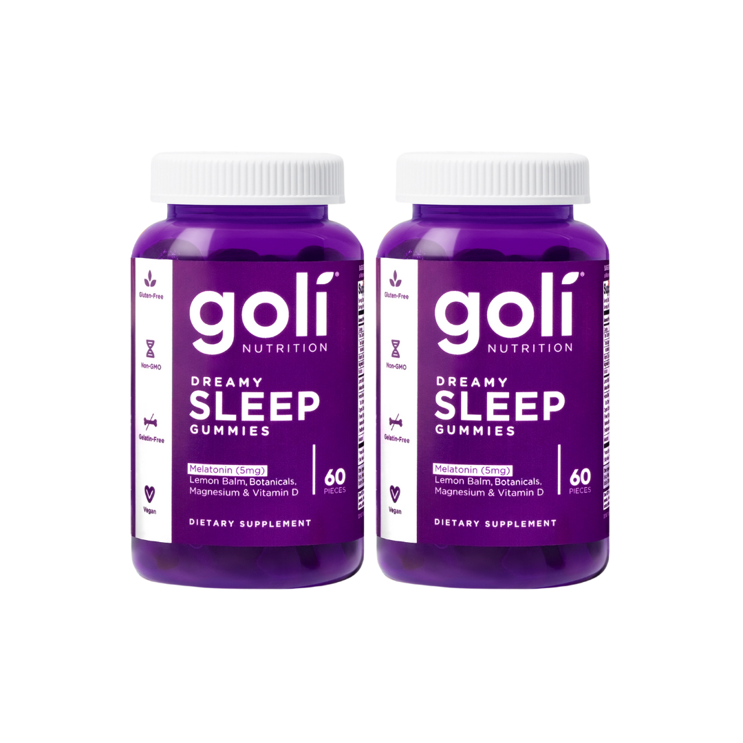 Goli Dreamy Sleep Gummy - Melatonin, Vitamin D, Magnesium, Lemon Balm Extract, Gelatin-Free, Gluten-Free, Vegan & Non-GMO