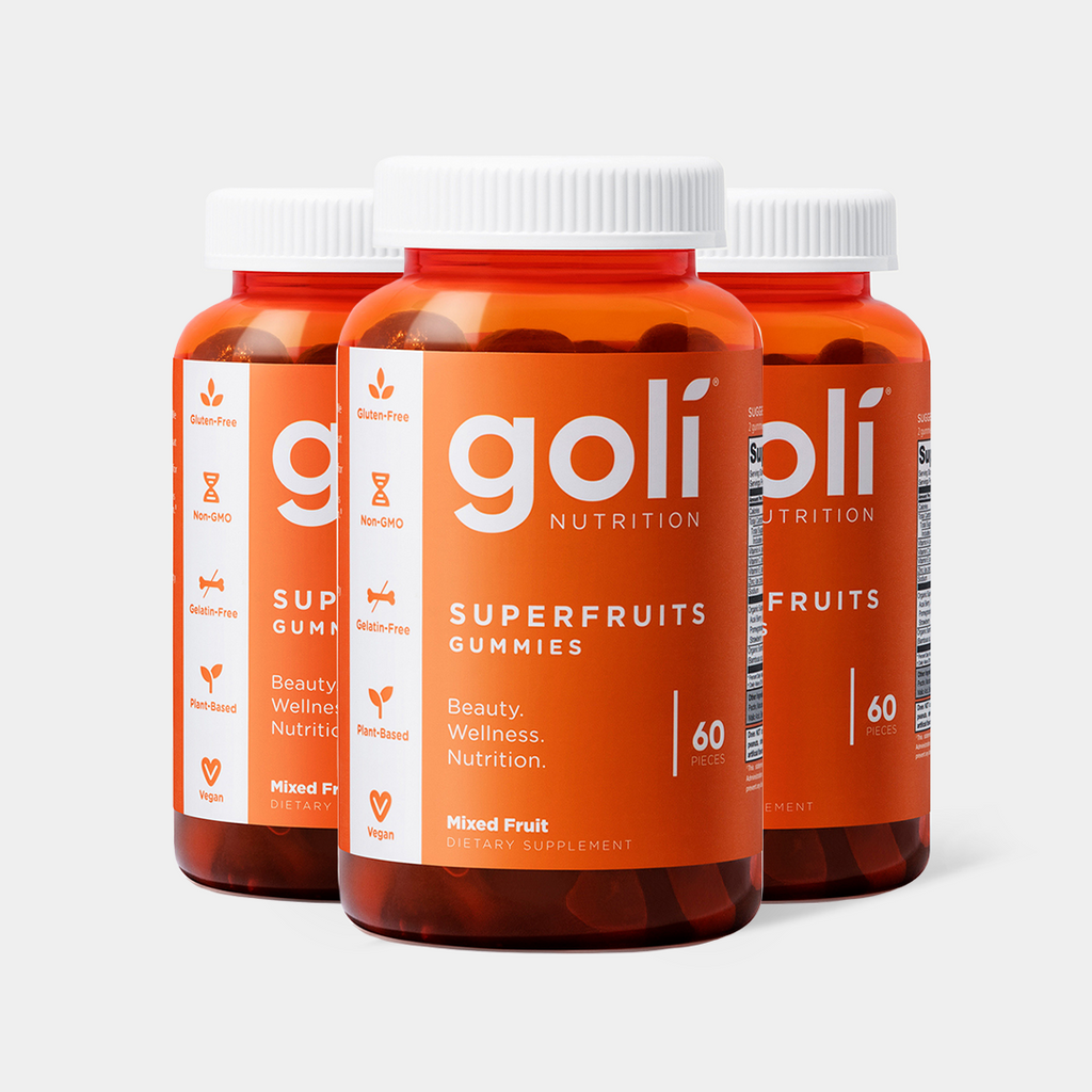 Goli SuperFruits Beauty Gummy Vitamin - Collagen, Mixed Fruit, Vegan, Plant-Based, Non-GMO, Gluten-Free & Gelatin Free