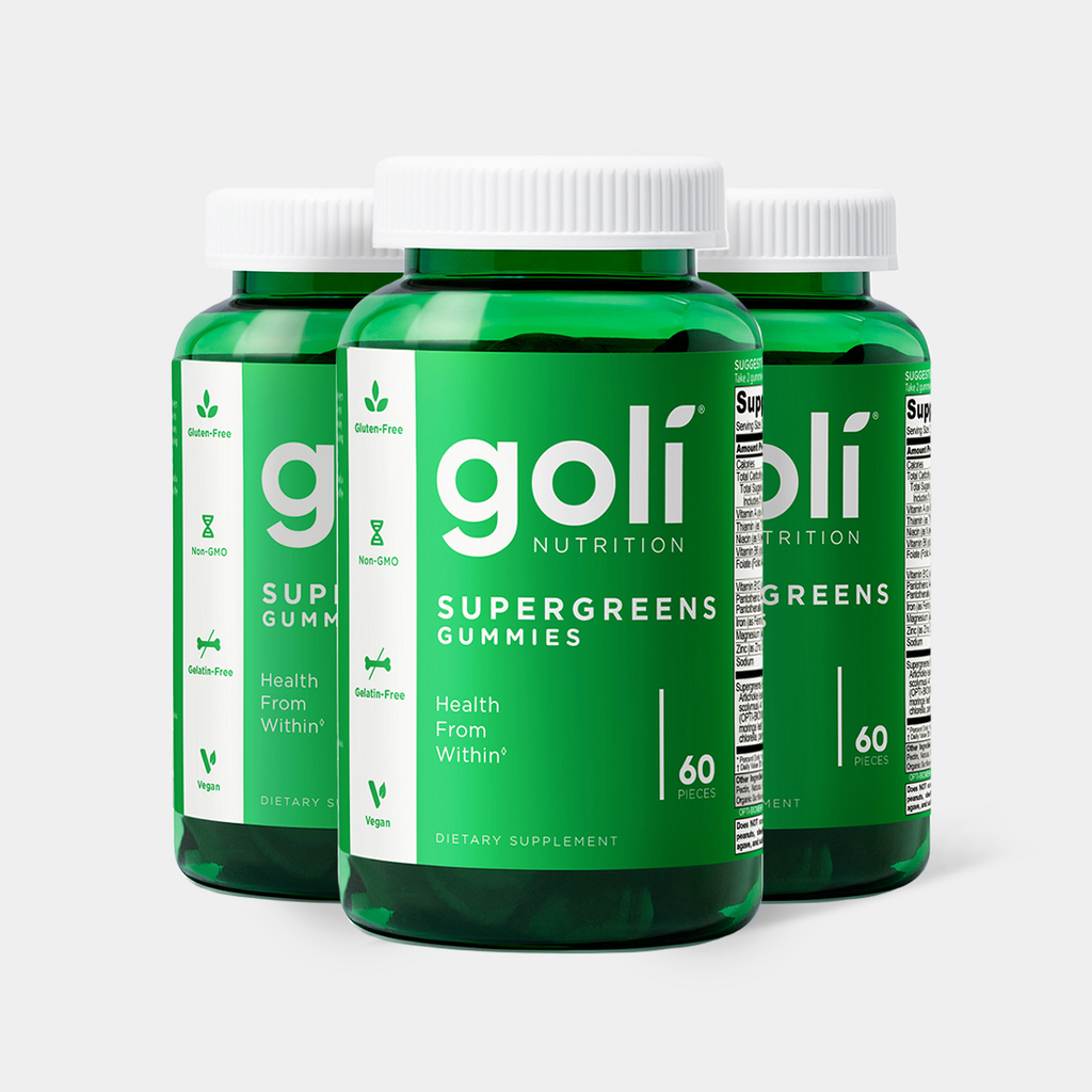 Goli SuperGreen Vitamin Gummy - Essential Vitamins and Minerals - Plant-Based, Vegan, Gluten-Free & Gelatin Free
