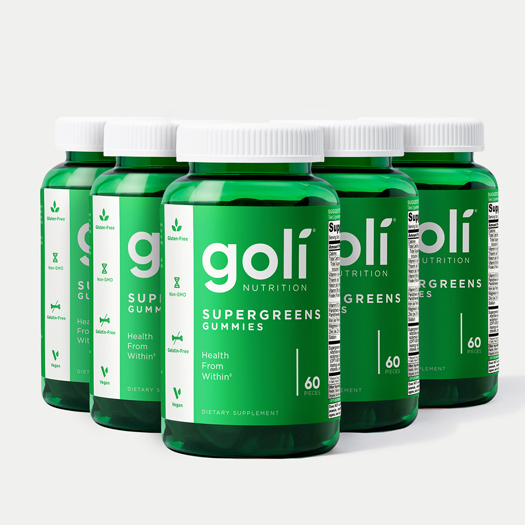 Goli SuperGreen Vitamin Gummy - Essential Vitamins and Minerals - Plant-Based, Vegan, Gluten-Free & Gelatin Free