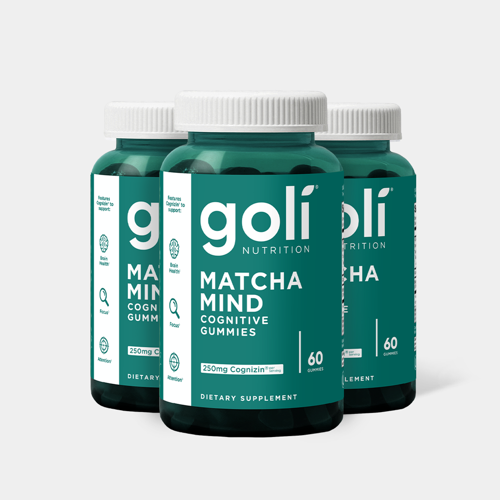 Goli Matcha Mind Gummies - Green Tea Leaves Powder with Cognizin for Focus, Attention and Brain Health, Vegan, Non-GMO, Gluten-Free & Gelatin Free