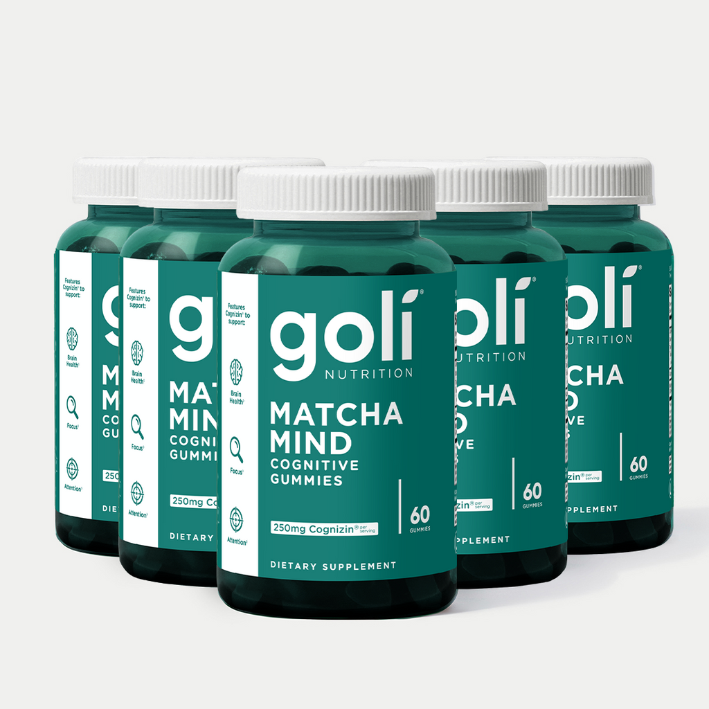 Goli Matcha Mind Gummies - Green Tea Leaves Powder with Cognizin for Focus, Attention and Brain Health, Vegan, Non-GMO, Gluten-Free & Gelatin Free