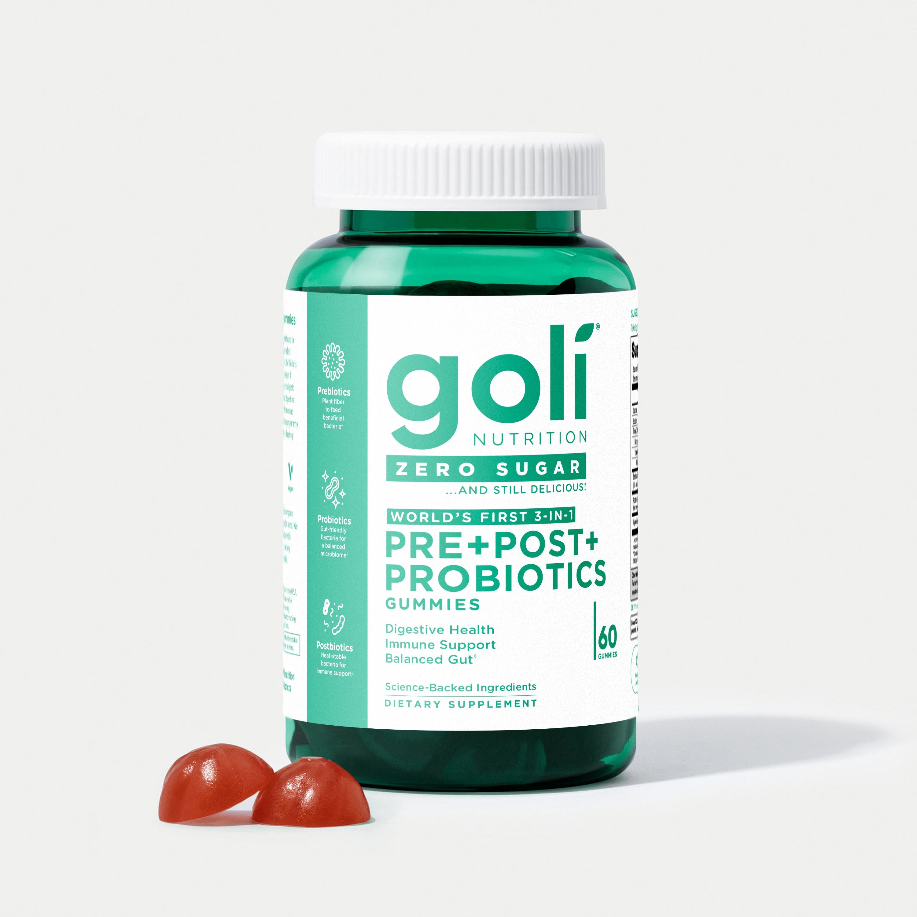 Goli Nutrition Zero Sugar Probiotic+ Gummies  |  Unit = Case of 24