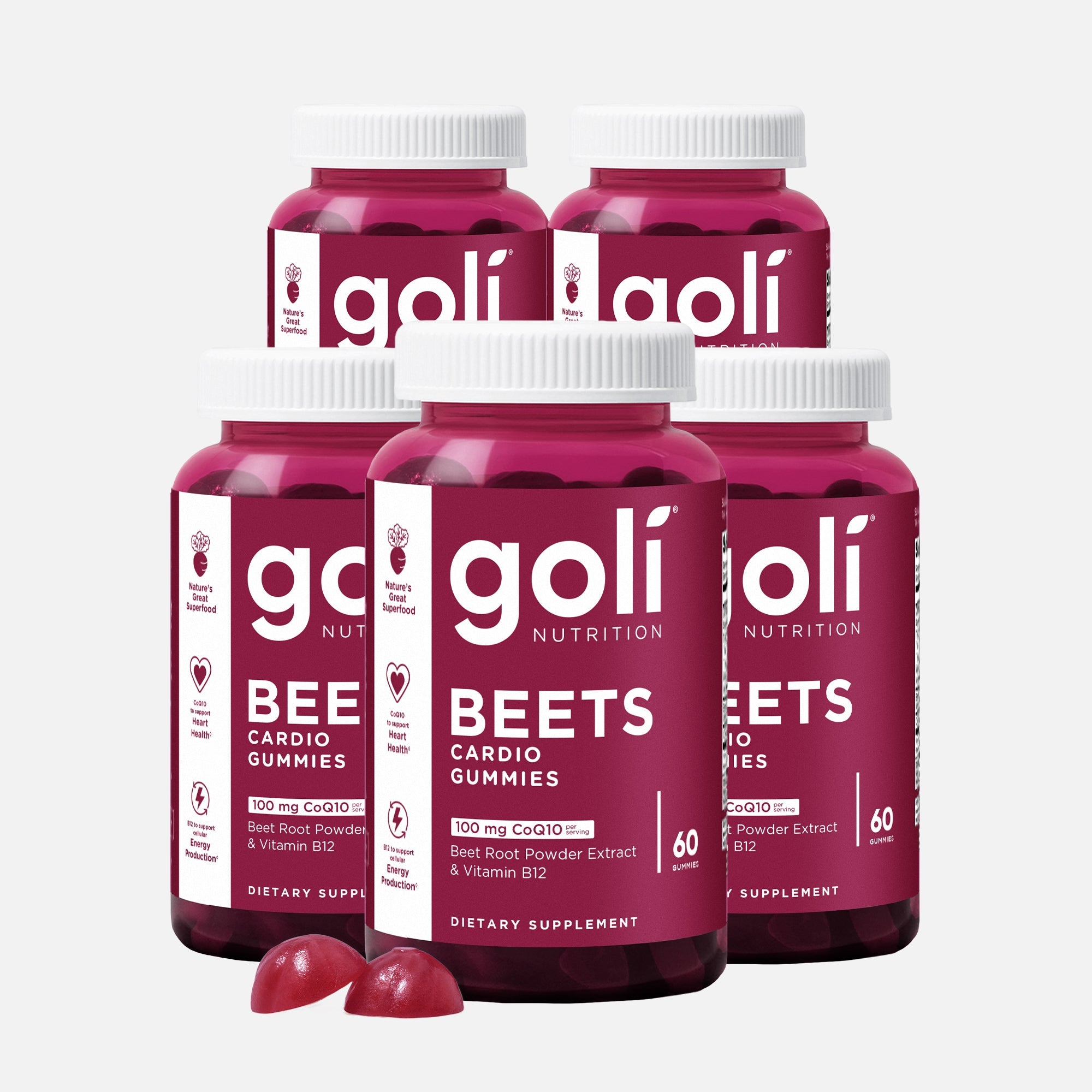 5 Bottles of Beets Cardio Gummies
