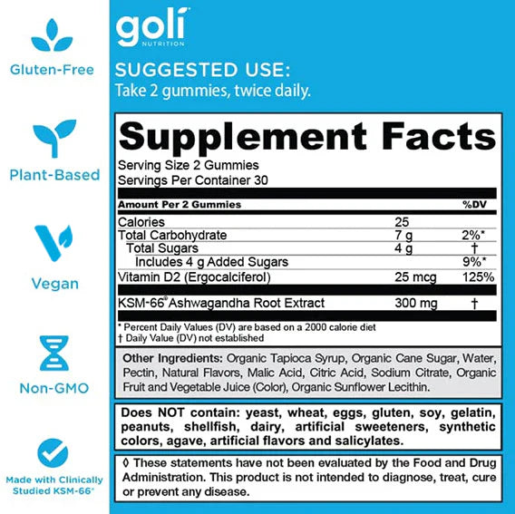 1 Pack of Goli® Ashwagandha Gummies