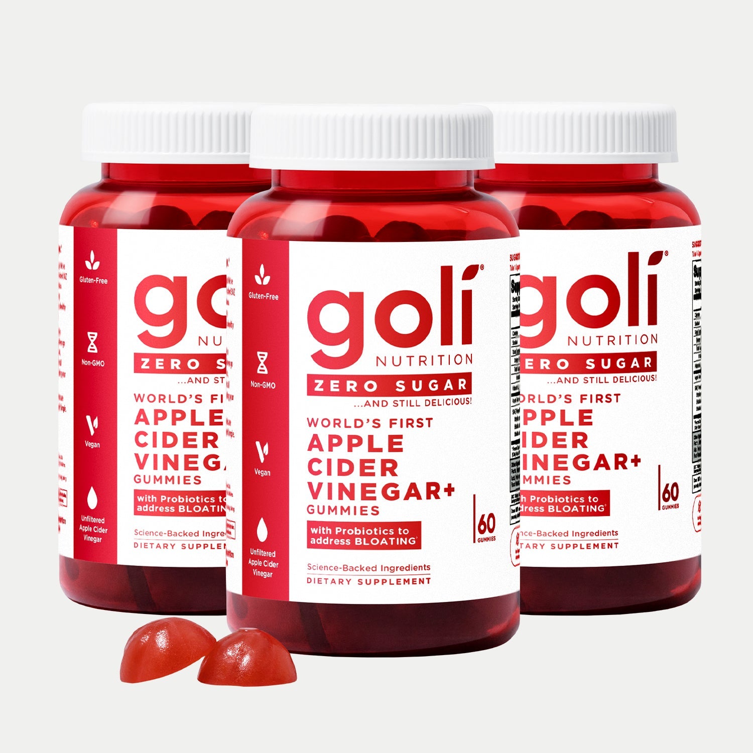 3 Bottles of Zero Sugar ACV+ Gummies- FBM